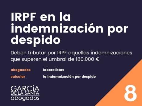 IRPF en la indemnización por despido