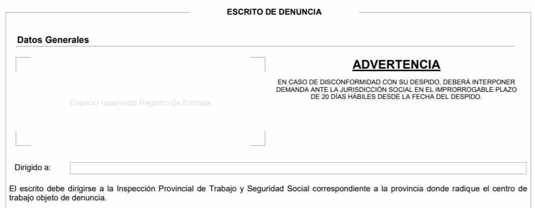 denuncia inspección de trabajo